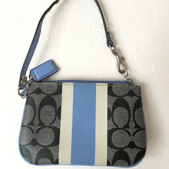 Coach Handbags - Coach Blue/Gray Clutch